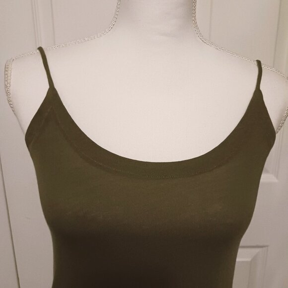 NEW‎ Chaser Women's Military Green Cotton Strappy Tie Back Tank Top XS - Picture 5 of 13